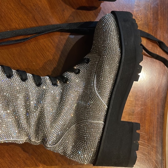 MOVING SALE MAKE OFFER NWT Dolls Kill Club Exx Icy Bling Boots - Picture 3 of 4